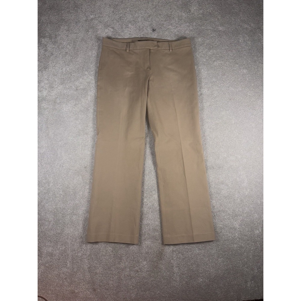 theory size 10 tan trouser dress pants cropped wide leg